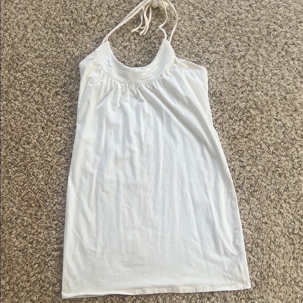 ❤️4/$10 Victoria's Secret White Halter Tank Top dress
